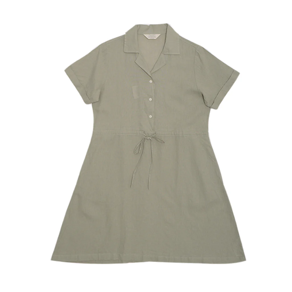 GIORDANO Women's Linen Cotton Poplin Notch Collar Comfort Fit with Belt Dress (05465242) - Image 21